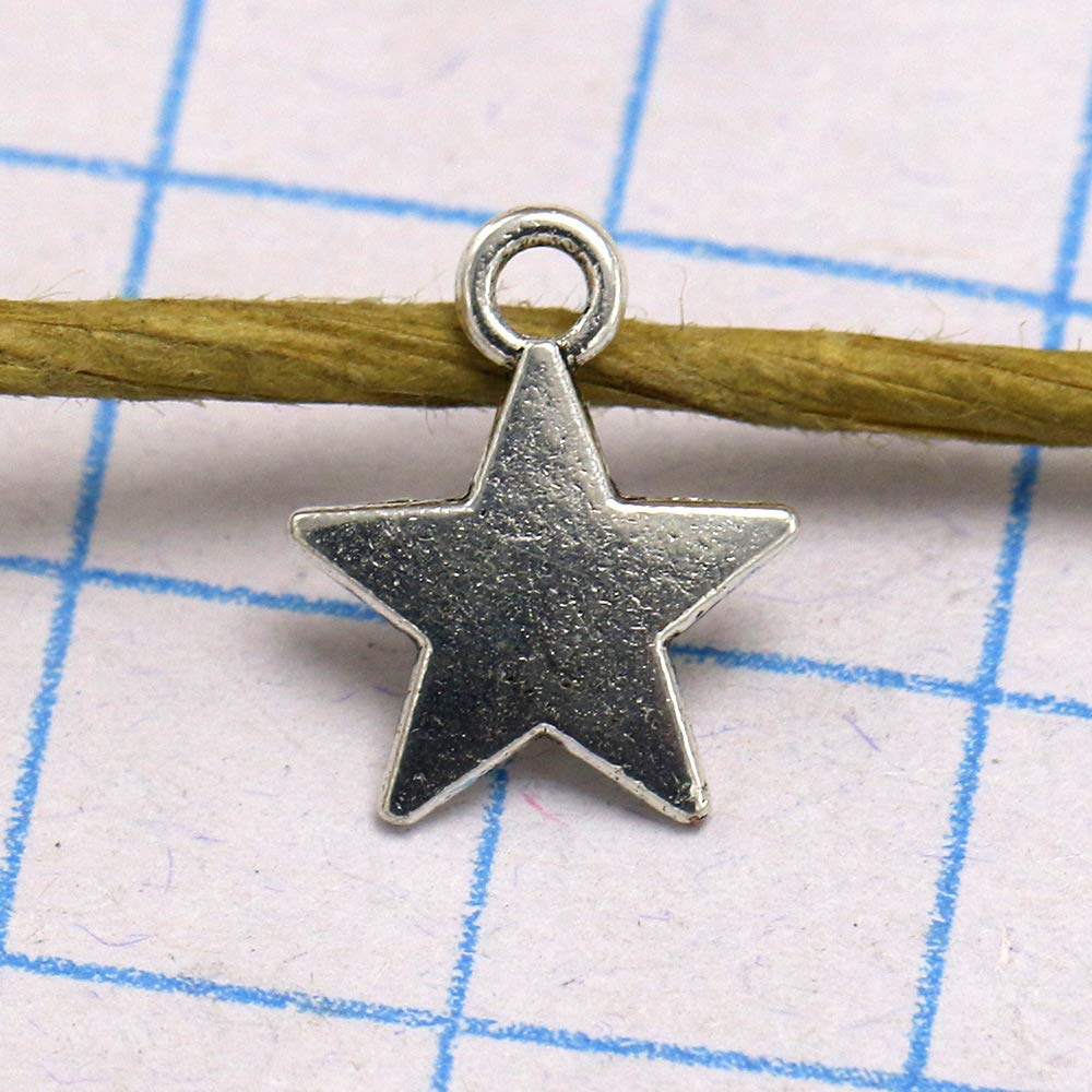 80pcs Mini Star Charms (Gold/Silver), Alloy Star Shape Charms