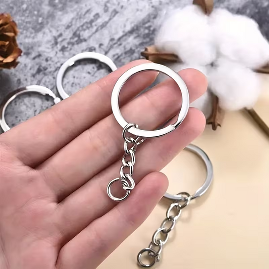 5pcs Metal Keychains with Split Ring Link (Silver/Golden Color) Pendants Holder Rings DIY Key Chains Jewelry Making