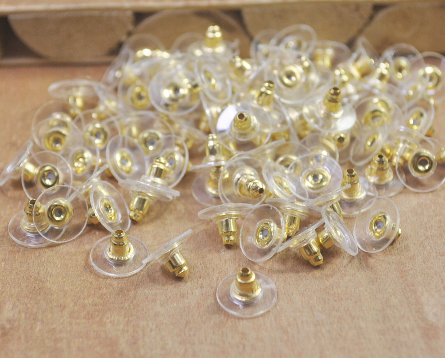 20pcs Earring Backs with Pads, Gold Plated Earring Stopper, Disc Earring Stopper