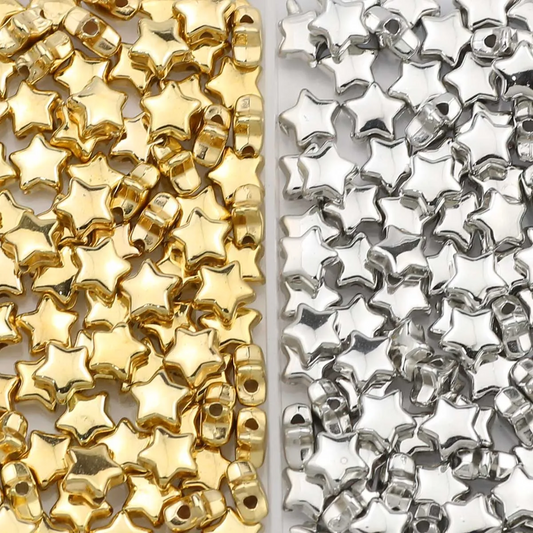 6MM Star Gold/Silver Plated CCB Spacer Loose Beads