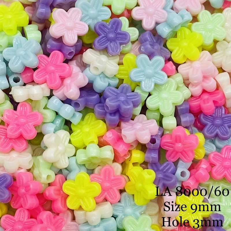 20pcs Colorful Acrylic Flower Beads