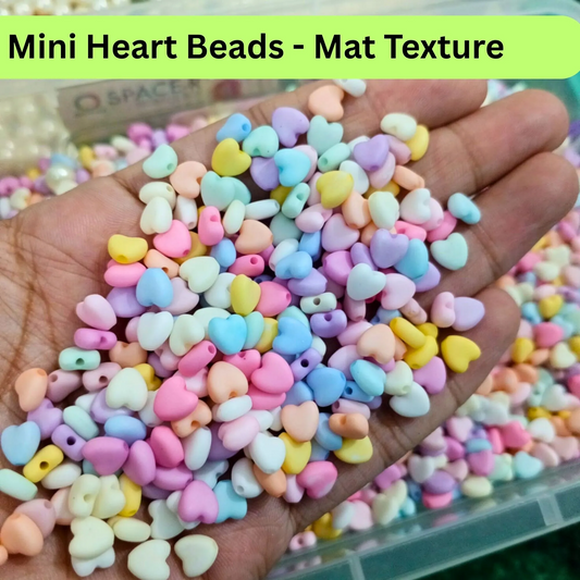 80pcs Mixed Mini Heart Beads (matte)