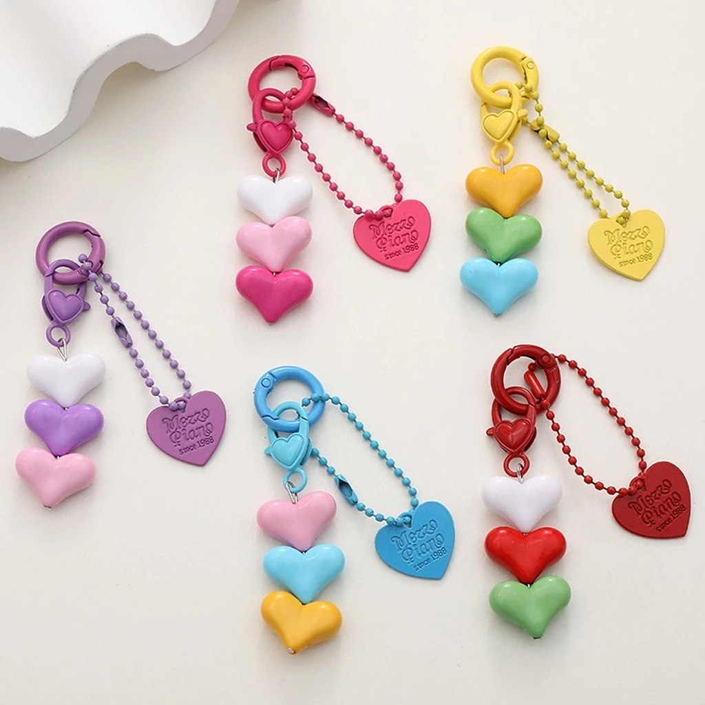 WIDE HEART LOVE beads, Multicolor Puffy Heart Beads