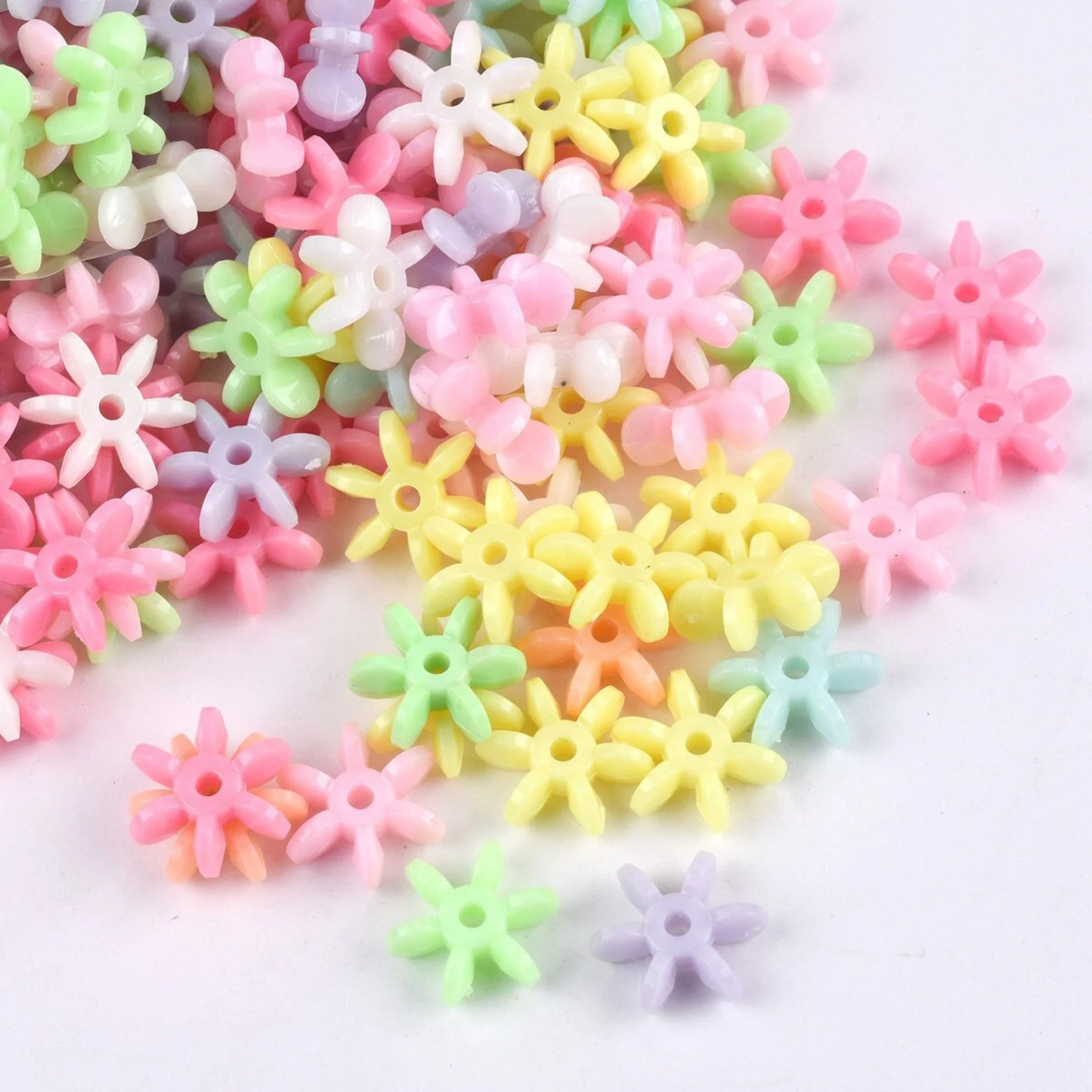 80pcs Flower Shape 12mm Opaque Acrylic Plastic Loose Beads Lot For Jewelry Making DIY Earring Pendant Crafts Findings