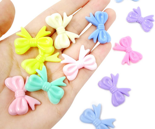 10pcs Colorful Beautiful Acrylic Bow Beads for Jewelry Making or DIY Crafts