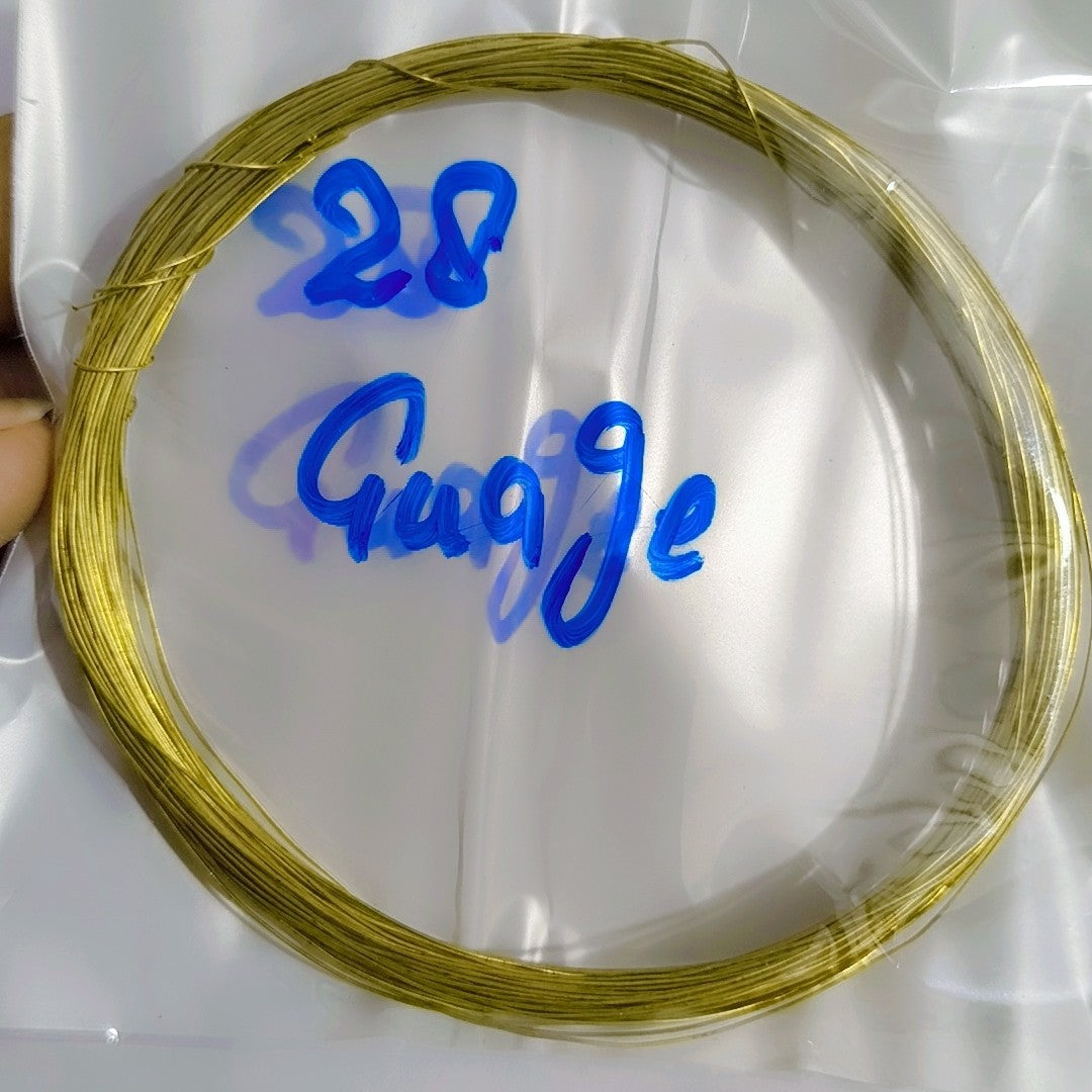 28 guage Soft Golden Brass Material Craft Wire | Flexible Soft Metal Wire, Ideal for Holiday Decoration, Crafts, Floral Arrangements, Jewelry Craft