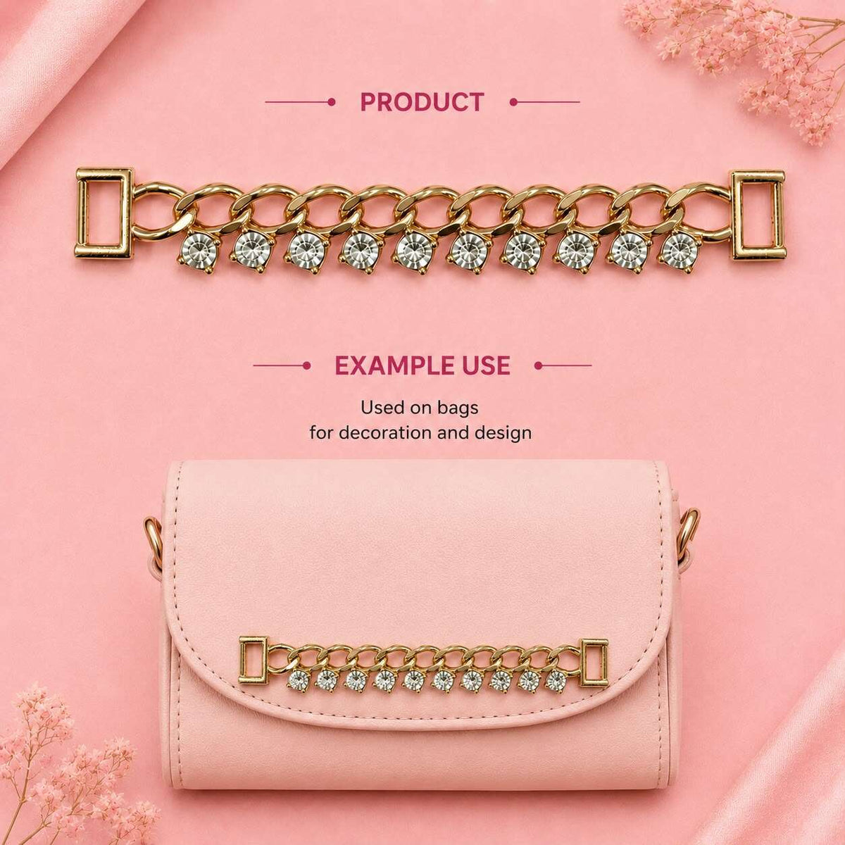 Bag Chain Charms for Handbags - Stylish Gold Purse Charm Accessories Decorations for Women's Shoulder&Crossbody Bags