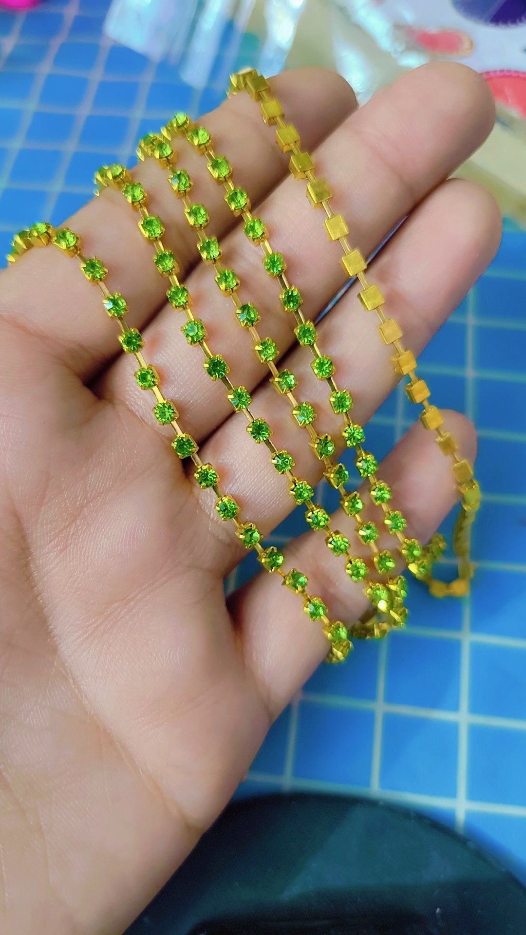 Rhinestone Cup Chain 4mm CRYSTAL golden Plated