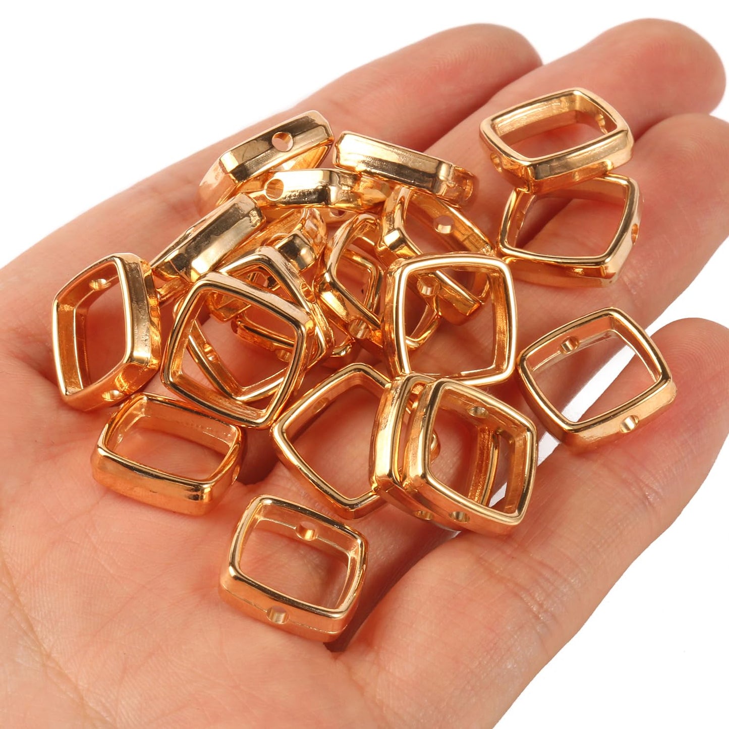 13Mm Square Bead Frame CCB Circle Frame Spacer Beads Jump Ring Connector for Earring Bracelet Necklace Jewelry Making