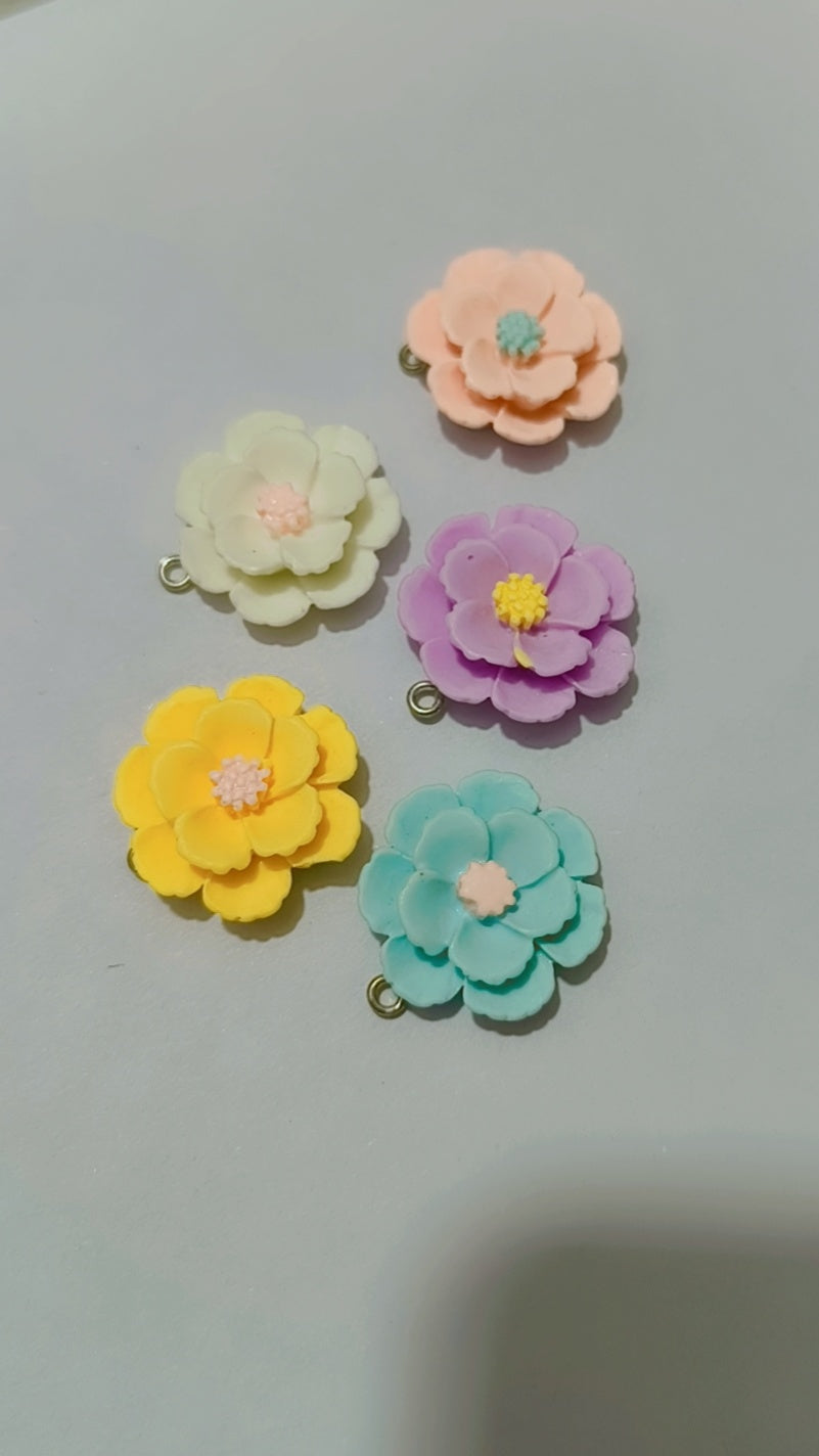 mix colourful Resin Roses Flower FlatBacks