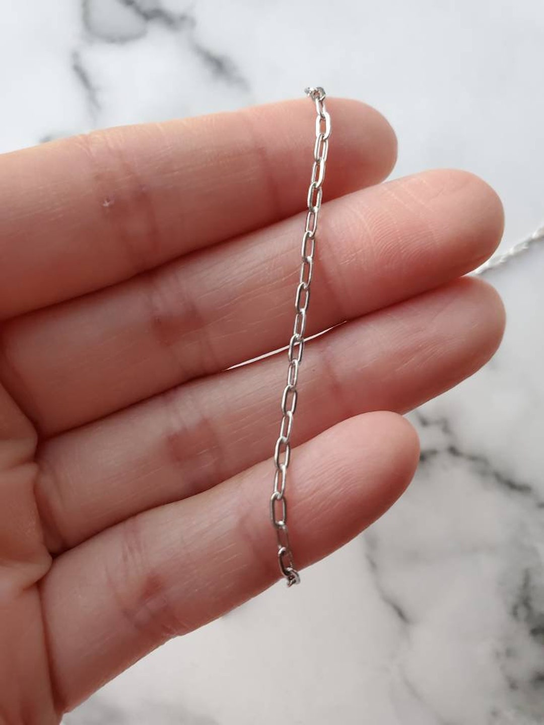 Paperclip cable chain, stainless steel, paperclip chain by the feet, dainty necklace chain, 3.5mmx2mm links, unfinished chain
