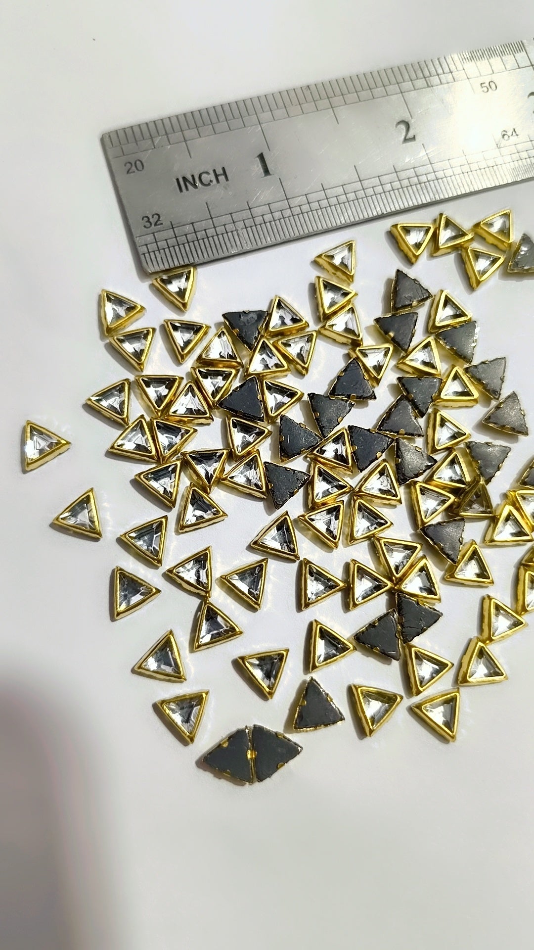Triangle shape kundan stone beads