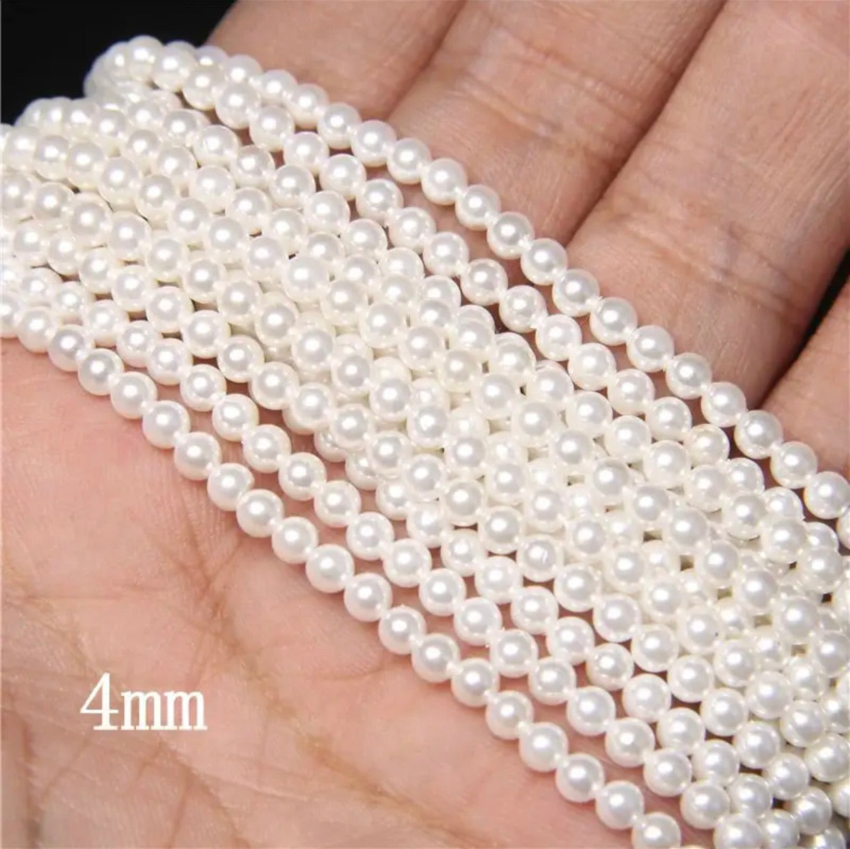 (4mm) Premium Pearl Beads, Round Faux Pearl Spacer Beads for Bracelets, Necklaces, Earrings & DIY Jewelry Making