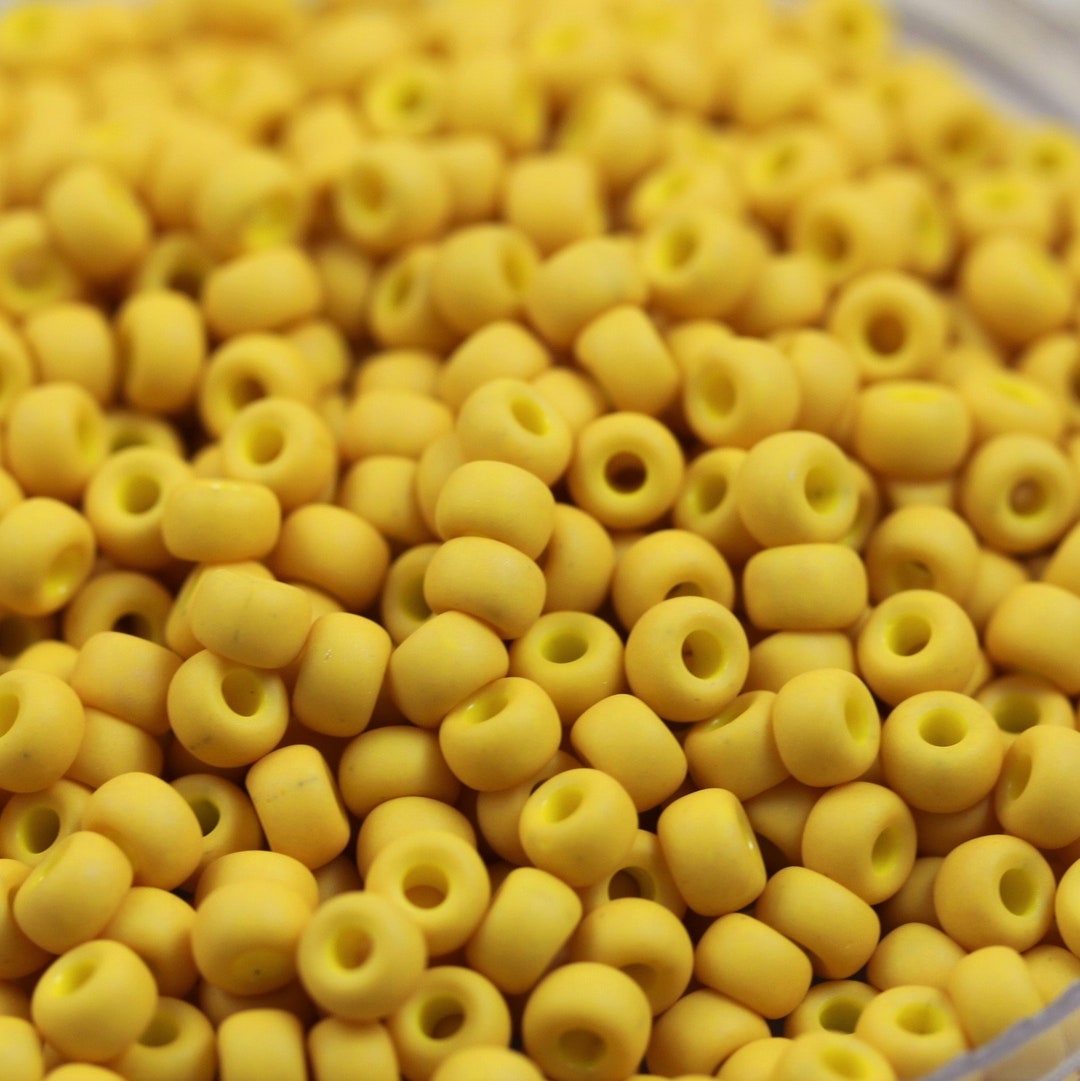 30g 6/0 Frosted Canary Yellow Miyuki Seed Beads - 30grams - spectacular, frosted ceramic beads, Miyuki