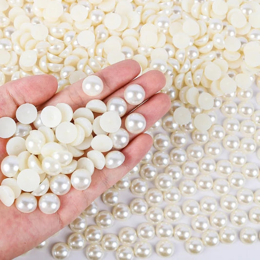 10mm white color Beads Half cut PEARL - Bead Sewing Jewelry Making DIY Handmade Accessories Craft supplies