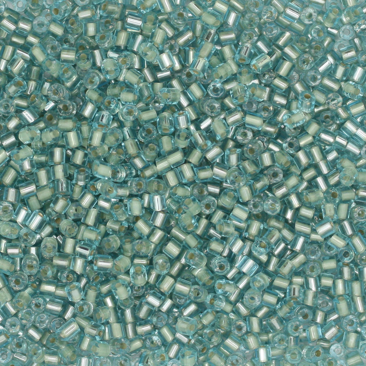 11/0 2-Cut Czech Seed Beads Light Aqua Blue Silver Lined