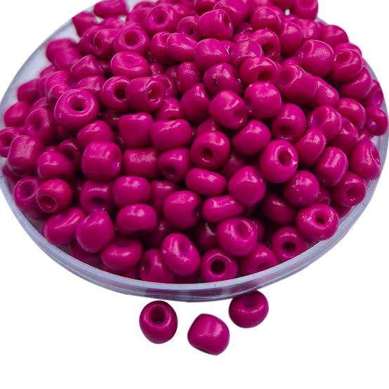 6/0 SIZE (4MM APPROX.) GLASS SEED BEADS LIGHT PINK COLOR DARK PINK DYED
