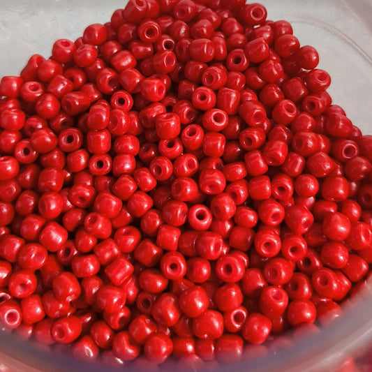 Pony Beads Bracelet 4mm Red glass Barrel Pony Beads for Necklace, Hair Beads for Braids, Key Chain, Jewelry Making (Red)