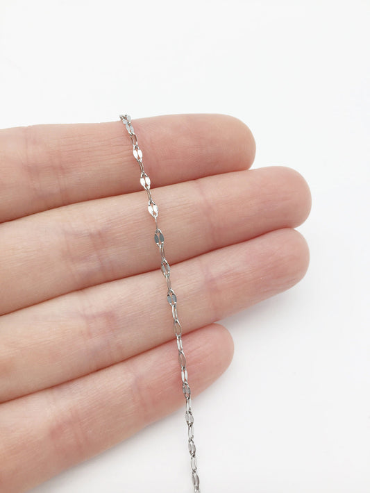 1 x Stainless Steel Fine Lip Chain Blanks,36 inches, Gold or Silver Colour