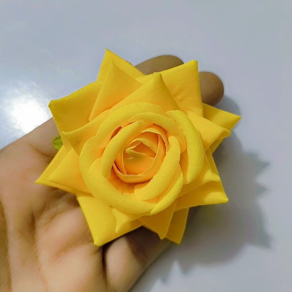 Artificial Flowers, Fake Flower Roses with Stem for DIY Wedding Bouquets Centerpieces Bridal Baby Shower Party Home Decoration, yellow