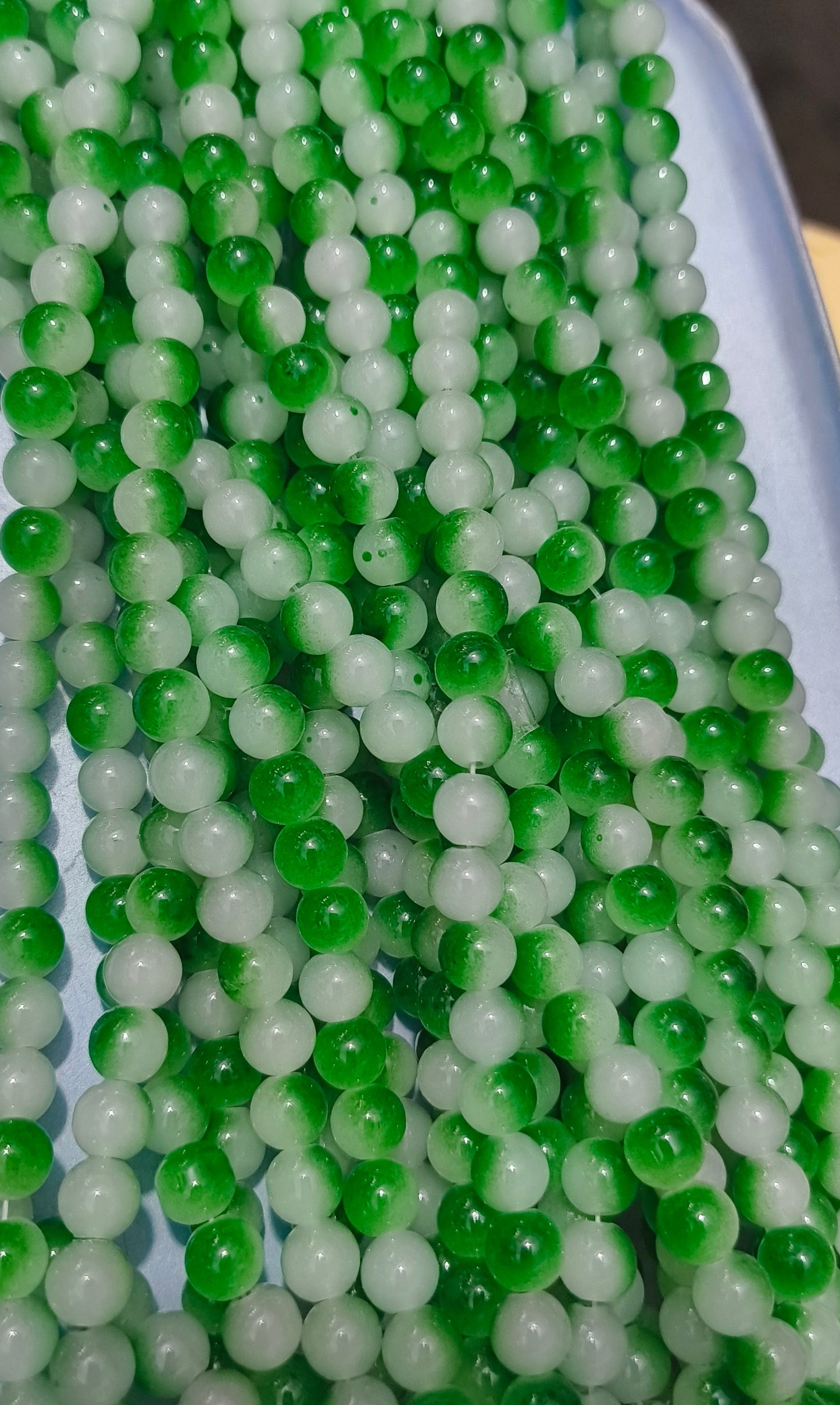 8mm High Quality double tone Marble Glass Beads