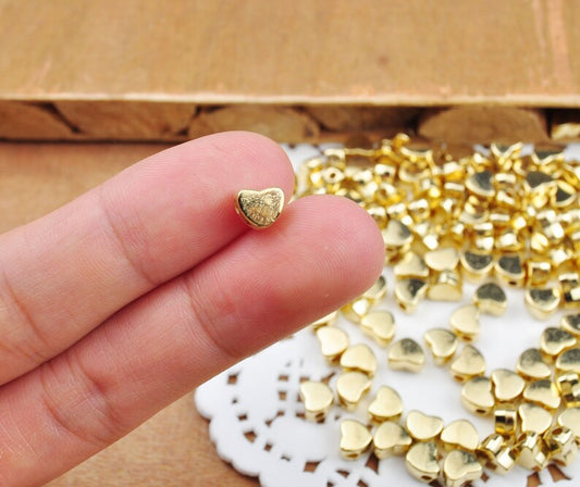 80pcs 6MM heart Gold Plated