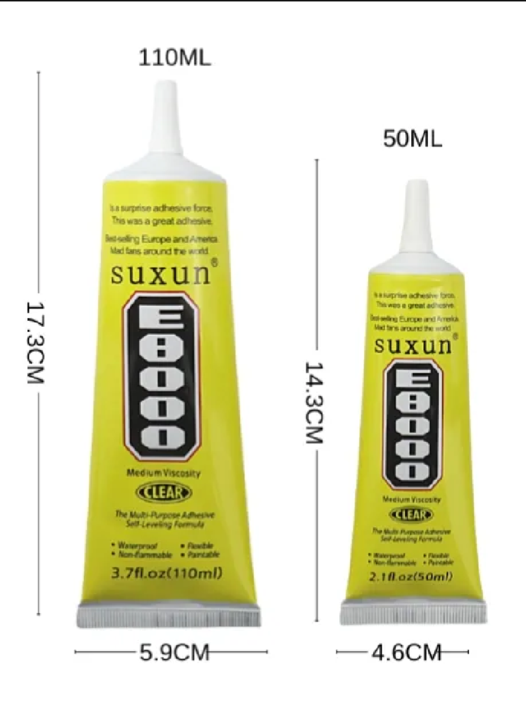 E8000 Strong Liquid Glue for Clothes Leather Jewelry Stationery Phone Screen Earphone