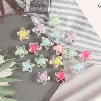 10pcs Transparent Acrylic Star Beads (12mm) in Various Colors for Jewelry Crafting