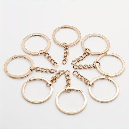 5pcs Metal Keychains with Split Ring Link (Silver/Golden Color) Pendants Holder Rings DIY Key Chains Jewelry Making
