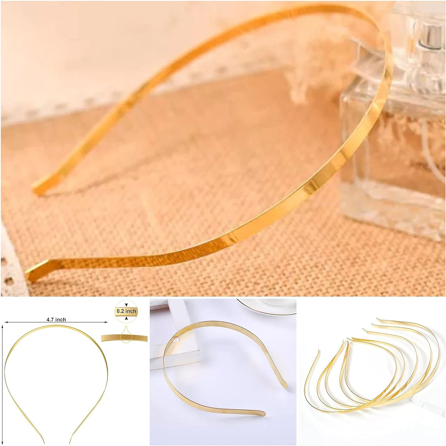 5mm Width Metal Headband Base Steel Blank Smooth Hair Hoop Band DIY Hairband plain thin bulk headbands jewellery