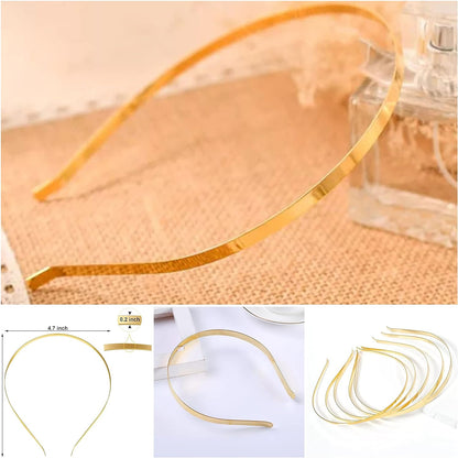 5mm Width Metal Headband Base Steel Blank Smooth Hair Hoop Band DIY Hairband plain thin bulk headbands jewellery