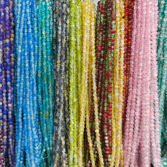 (8mm) High Quality Cracked Glass Beads (24+ Colors)