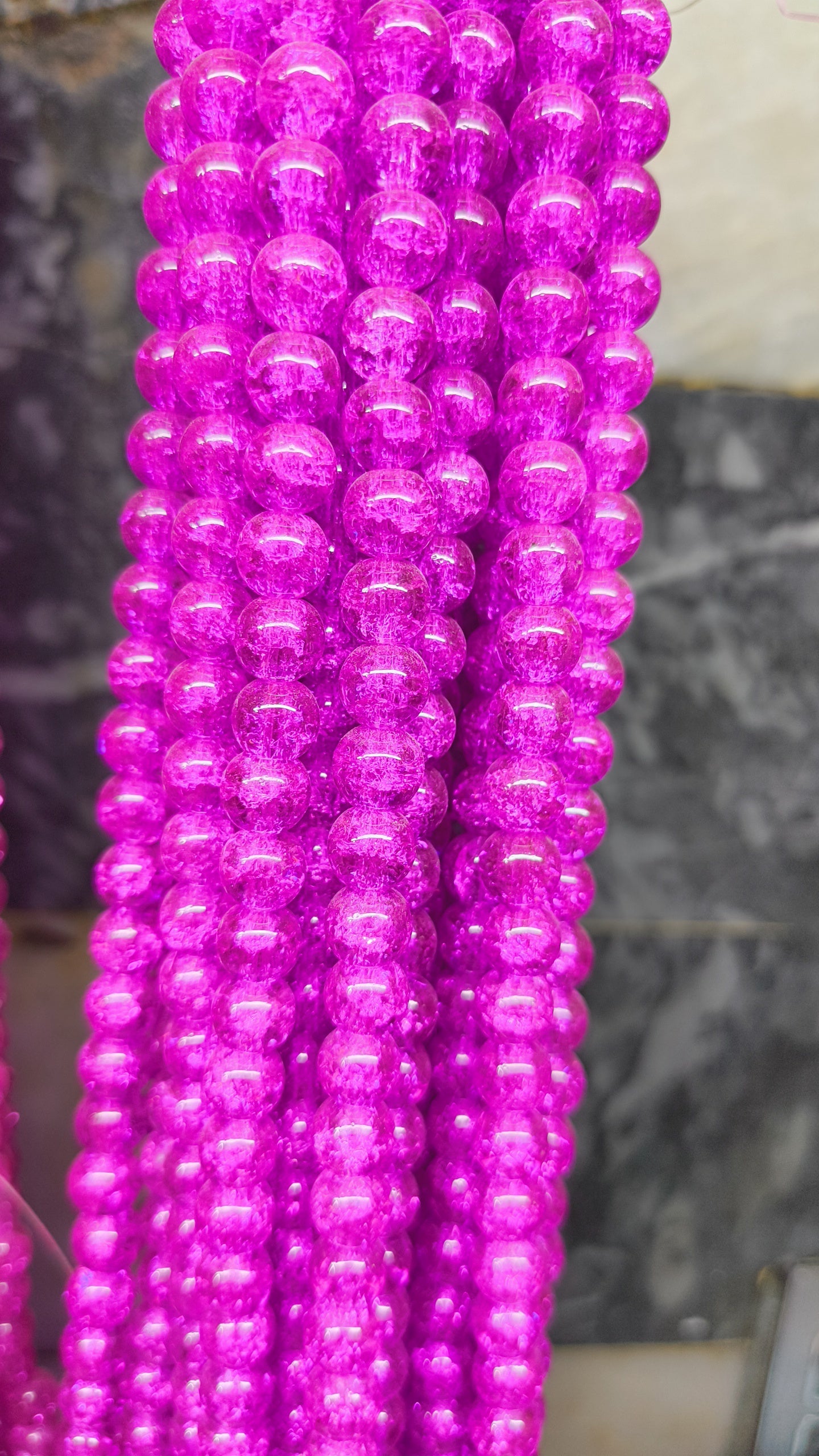 (8mm) High Quality Cracked Glass Beads (24+ Colors)