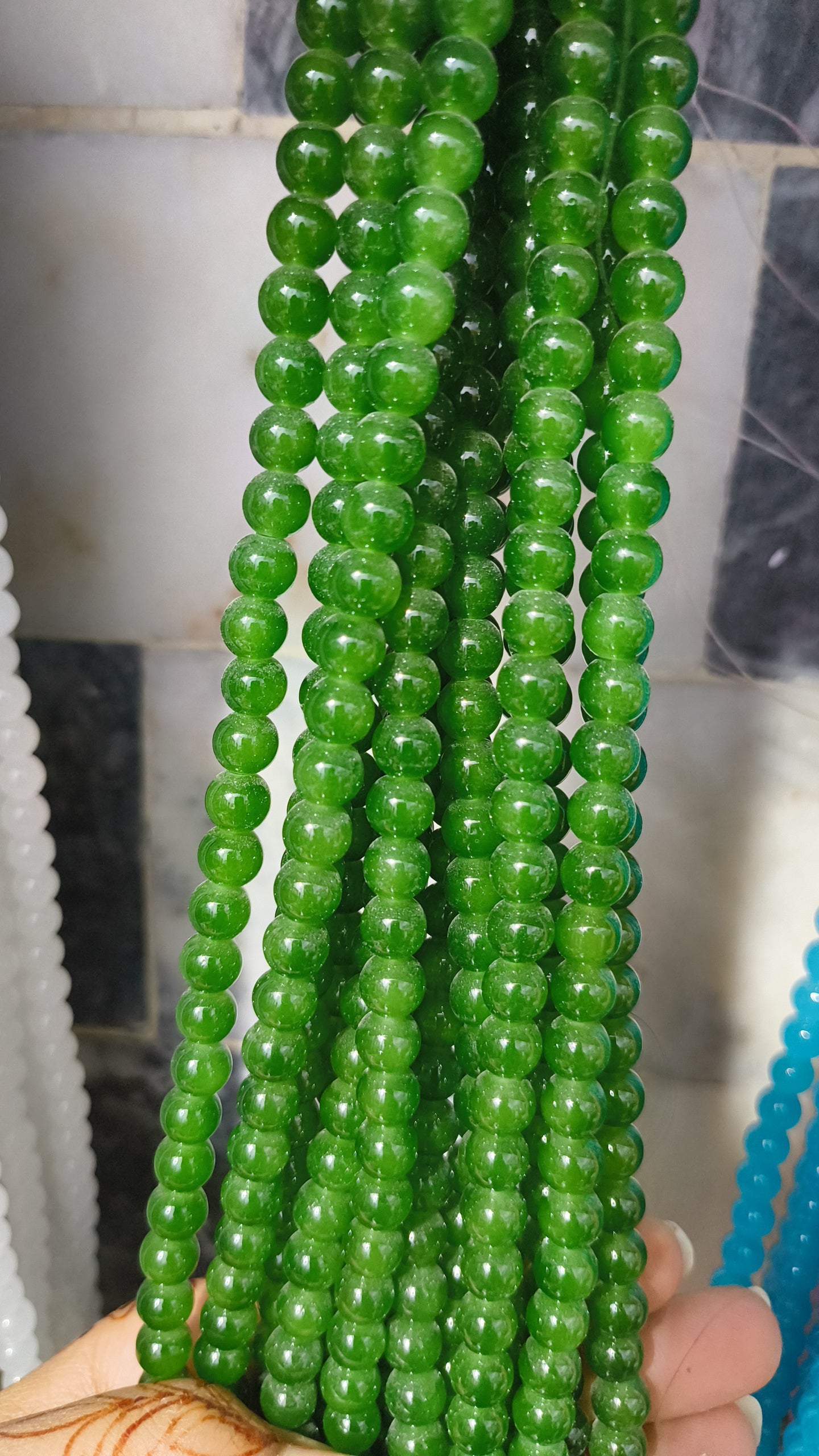 (8mm) High Quality Marble Glass Beads (32+ Colors)