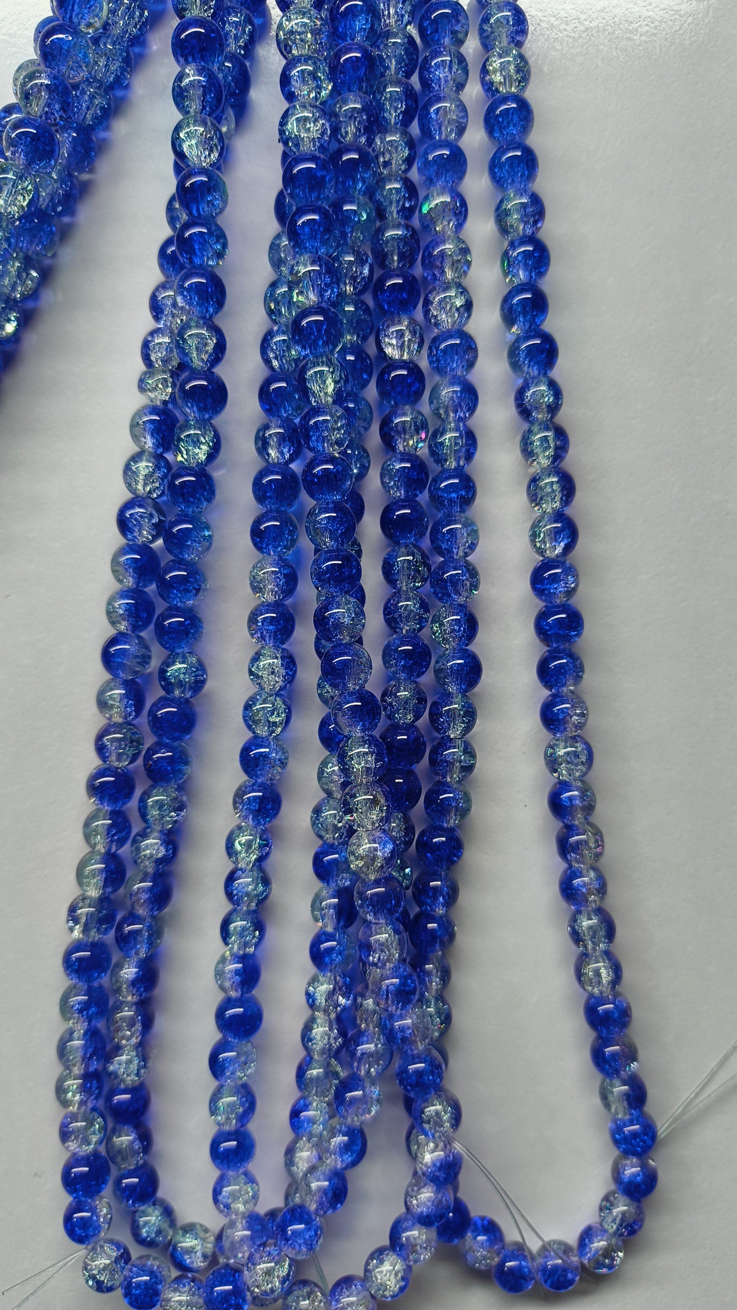(8mm) High Quality Cracked Glass Beads (24+ Colors)