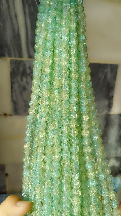 (8mm) High Quality Cracked Glass Beads (24+ Colors)