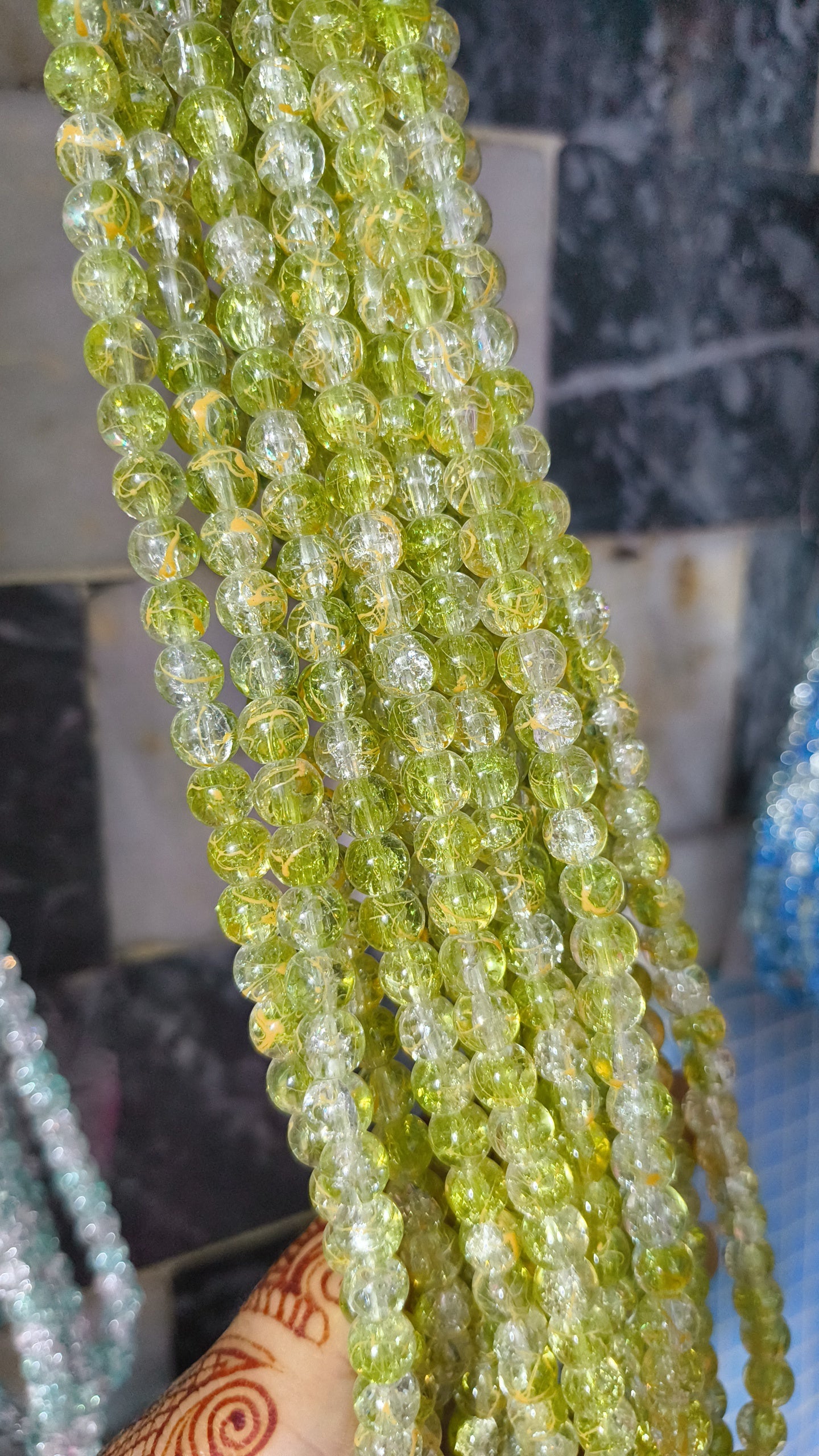 (8mm) High Quality Cracked Glass Beads (24+ Colors)