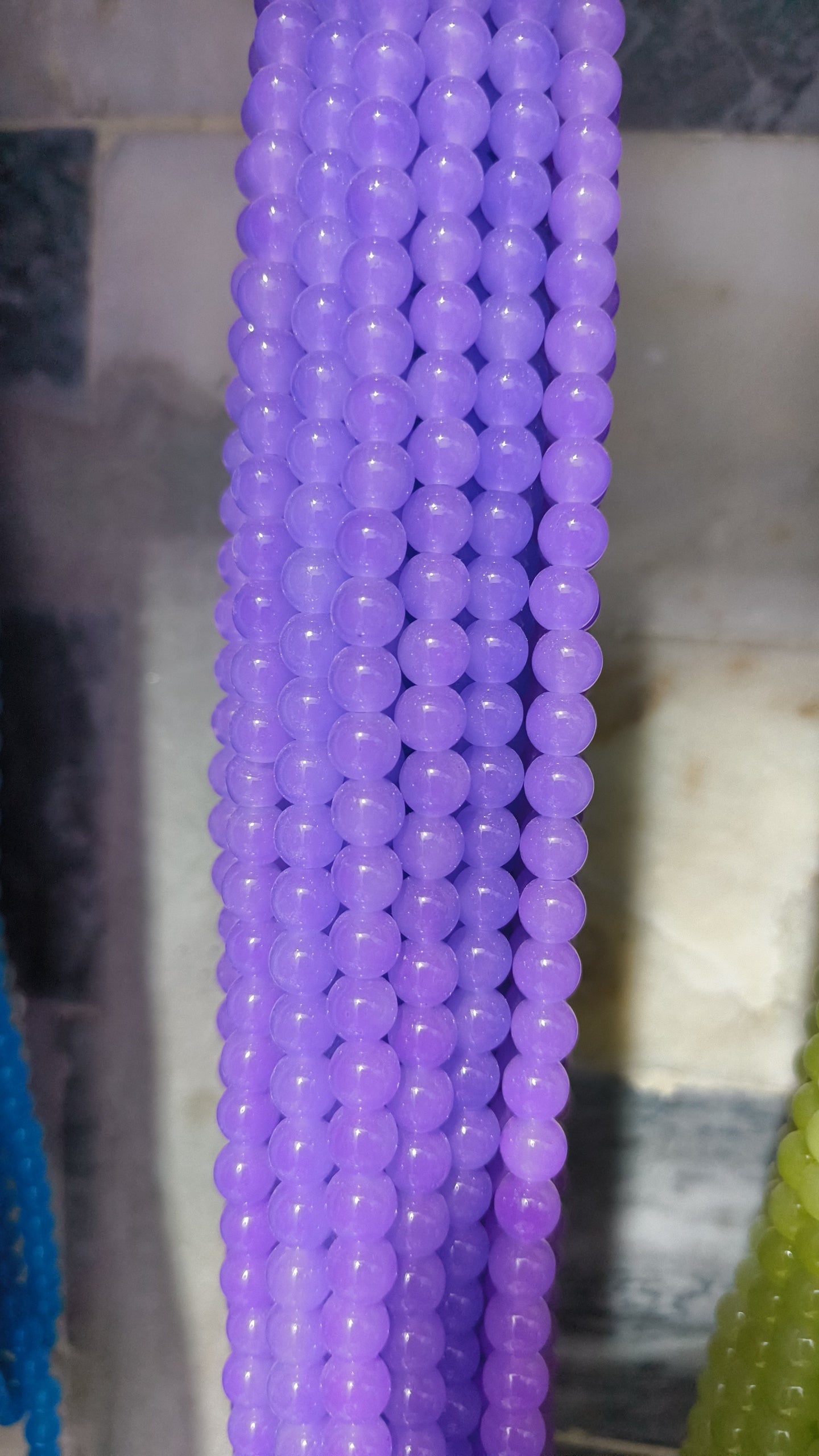 (8mm) High Quality Marble Glass Beads (32+ Colors)
