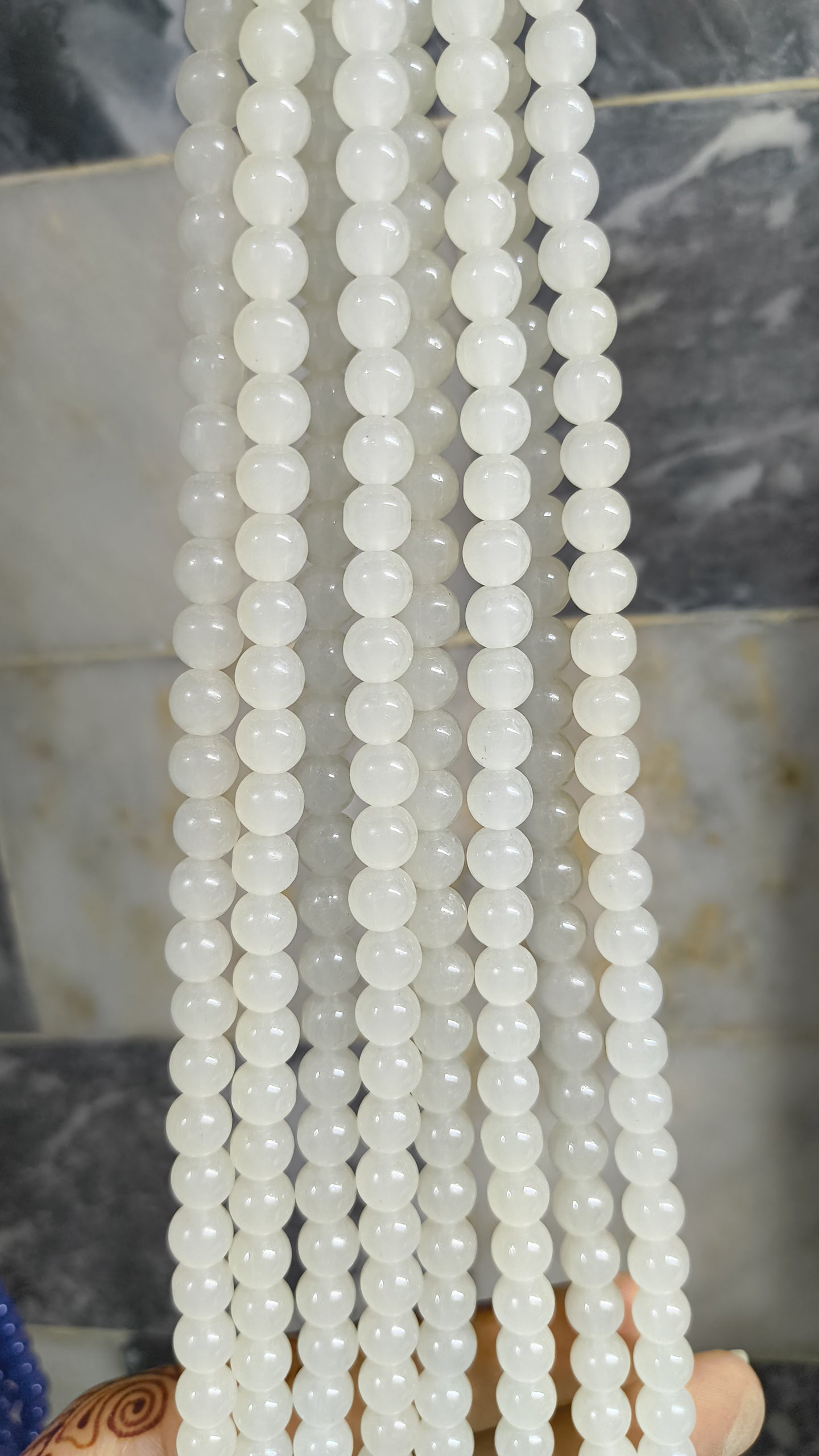 (8mm) High Quality Marble Glass Beads (32+ Colors)