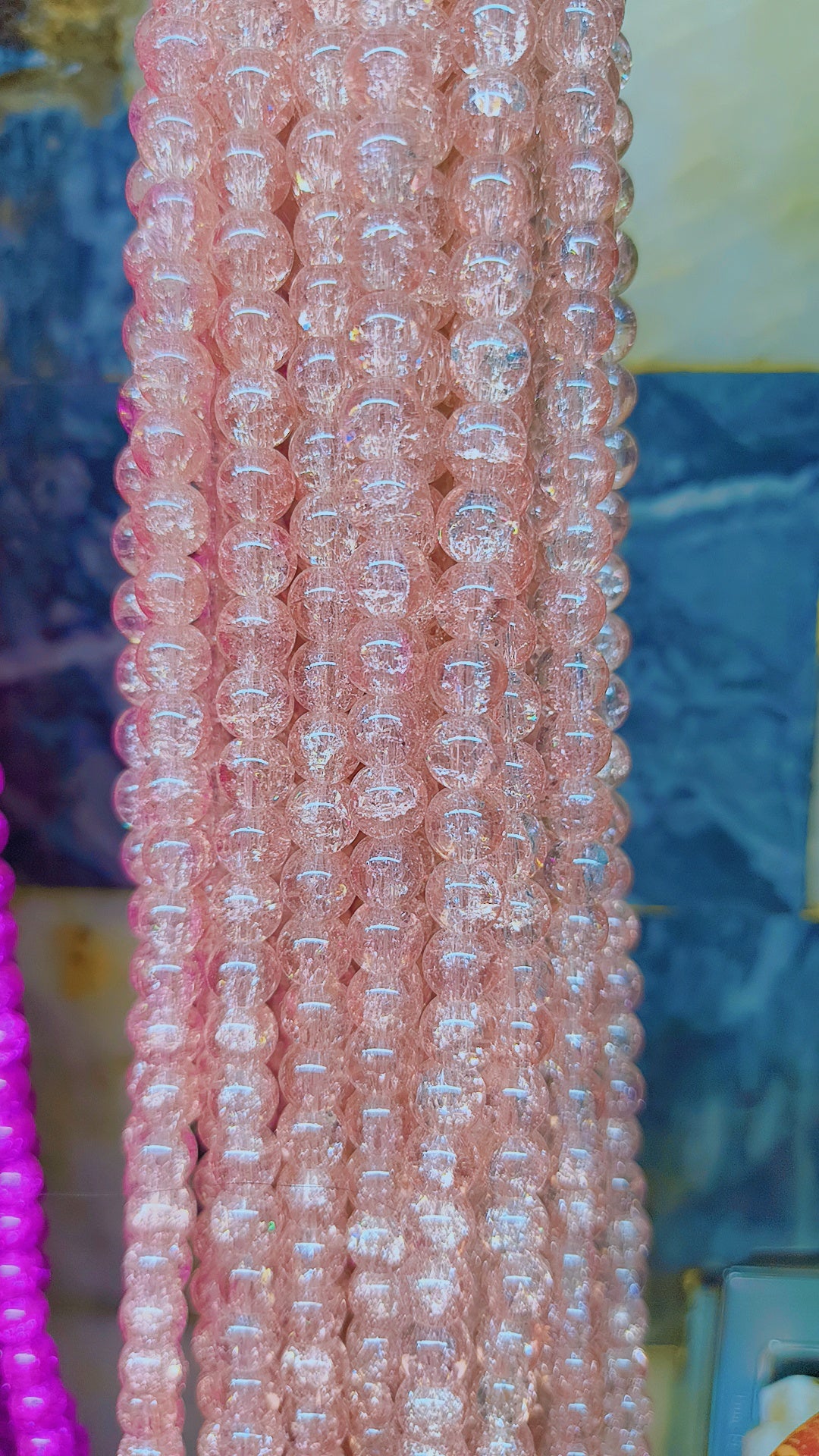 (8mm) High Quality Cracked Glass Beads (24+ Colors)
