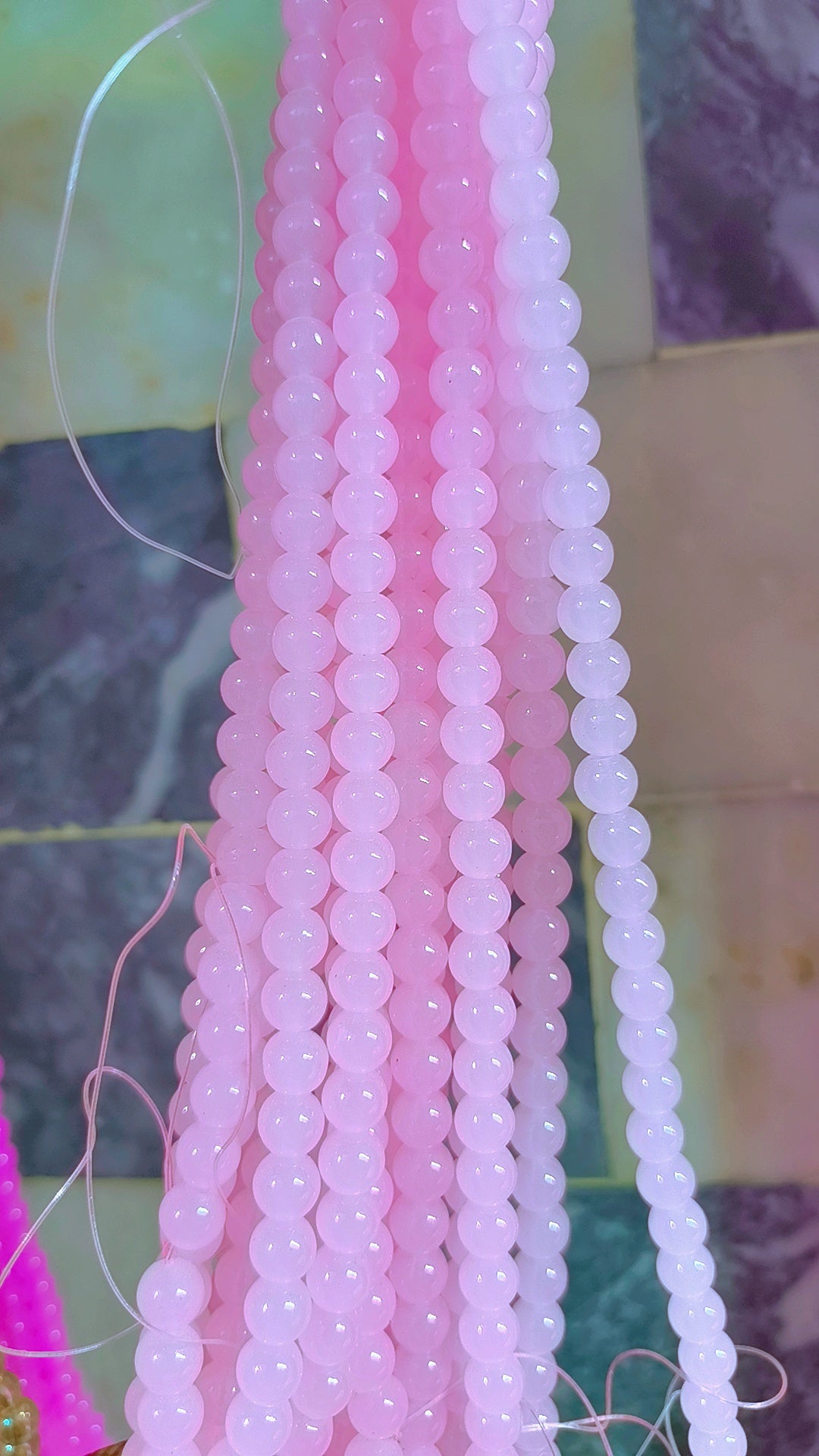 (8mm) High Quality Marble Glass Beads (32+ Colors)