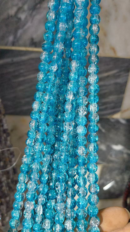 (8mm) High Quality Cracked Glass Beads (24+ Colors)