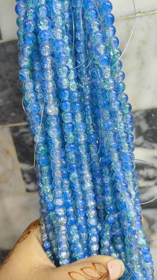 (8mm) High Quality Cracked Glass Beads (24+ Colors)
