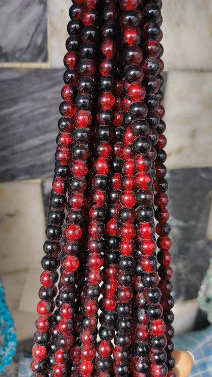 (8mm) High Quality Cracked Glass Beads (24+ Colors)