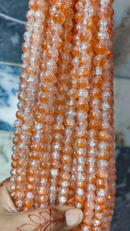 (8mm) High Quality Cracked Glass Beads (24+ Colors)