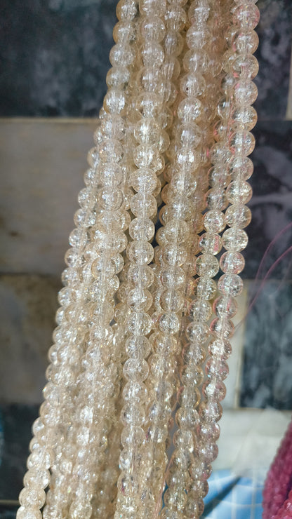 (8mm) High Quality Cracked Glass Beads (24+ Colors)