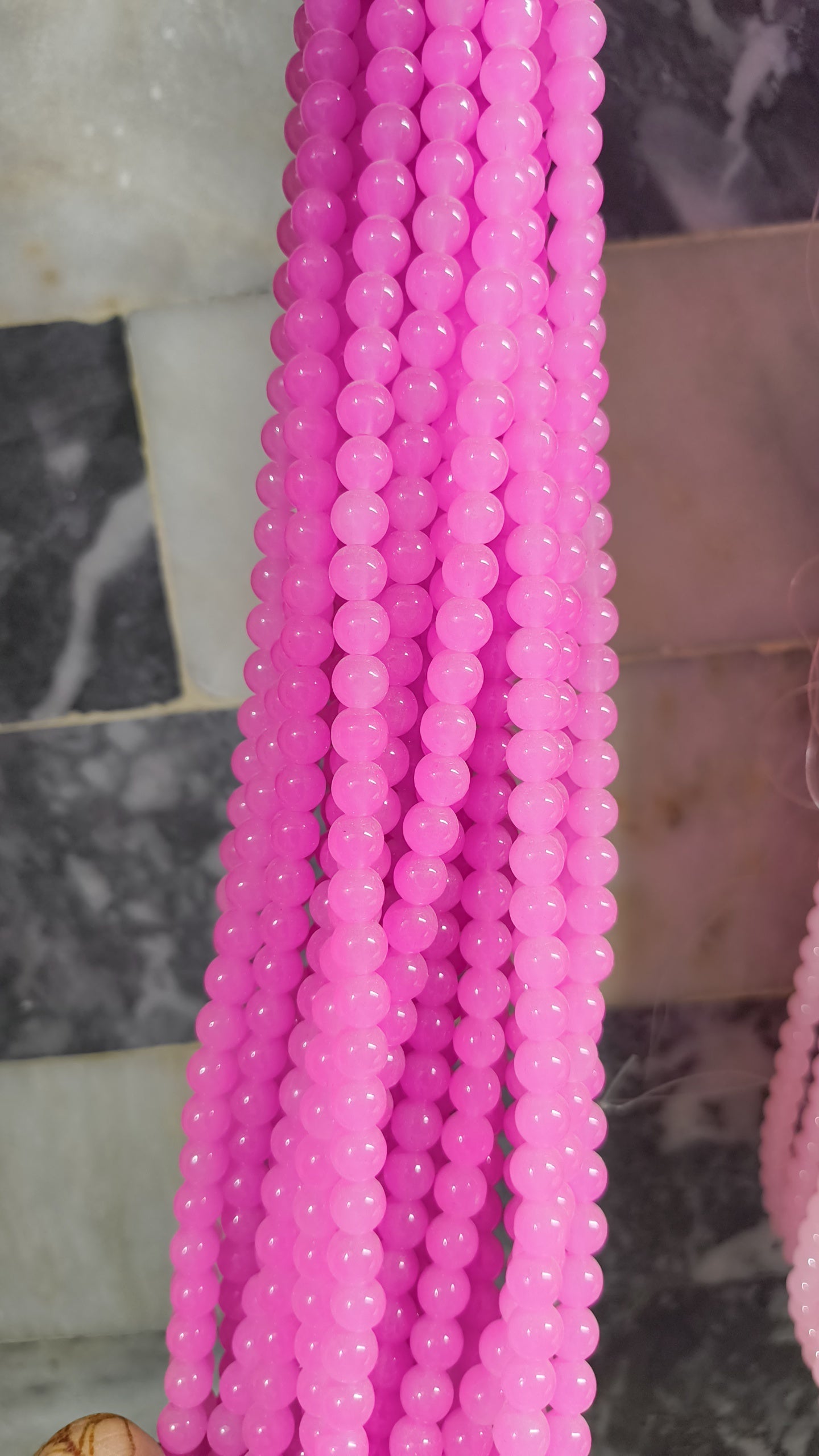 (8mm) High Quality Marble Glass Beads (32+ Colors)