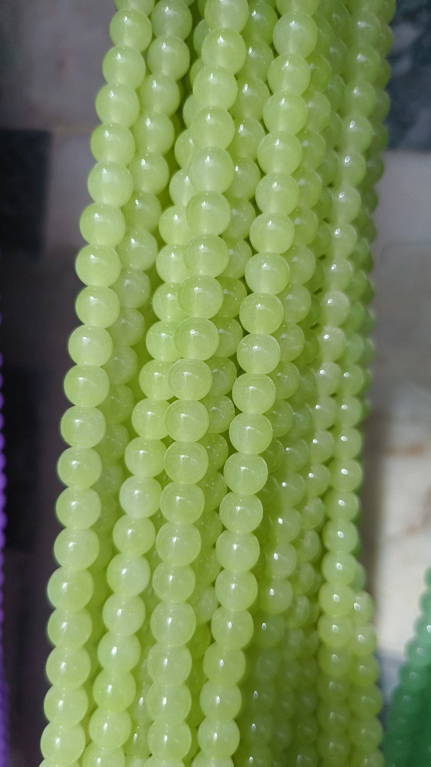 (8mm) High Quality Marble Glass Beads (32+ Colors)