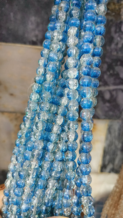 (8mm) High Quality Cracked Glass Beads (24+ Colors)