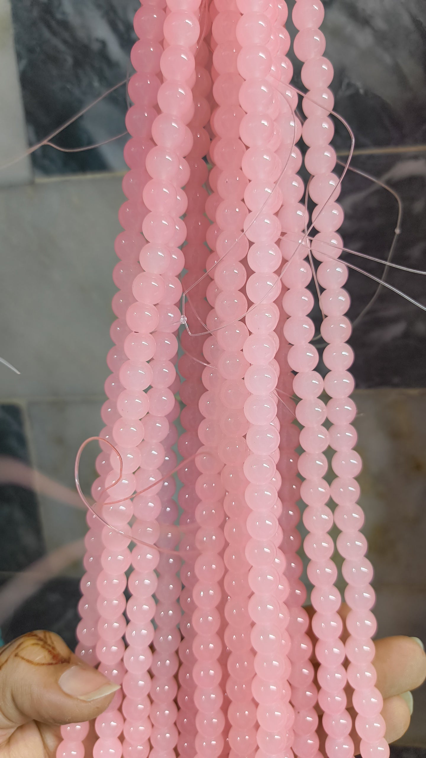 (8mm) High Quality Marble Glass Beads (32+ Colors)
